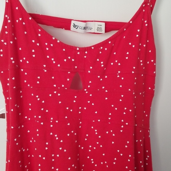 Red dress with small white hearts - Picture 2 of 4